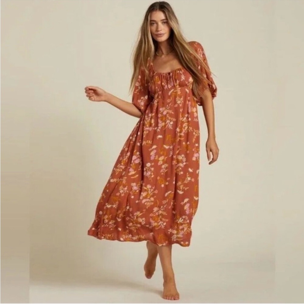 Billabong True Romance Flower Printed Midi Dress